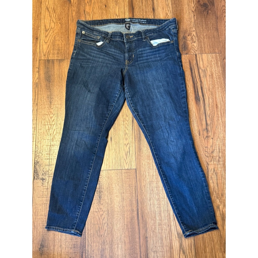 Gap Legging Skimmer Jeans Womens 14/32R Dark Wash Blue Denim Ankle Skimmers